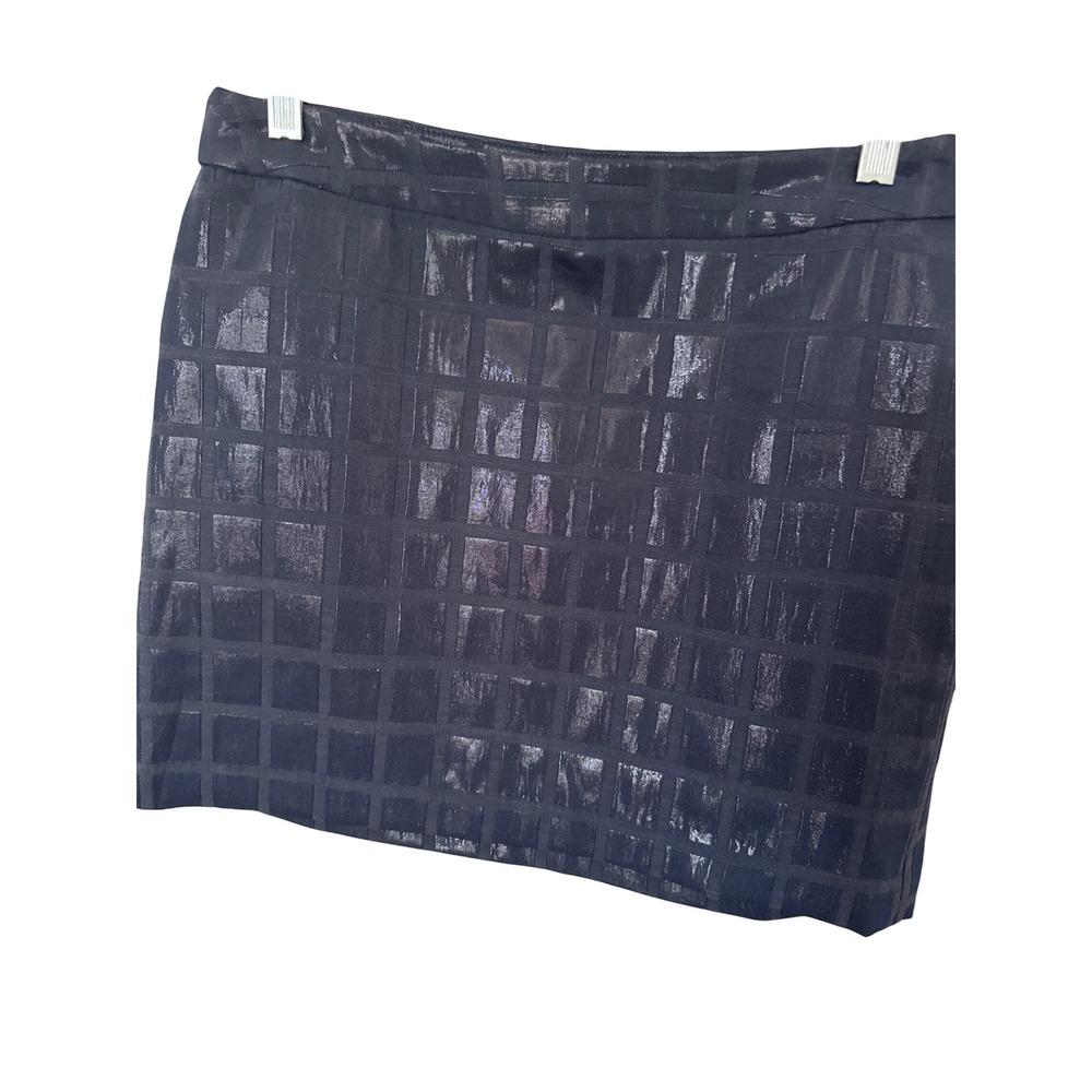 GAP Navy Blue Shiny Windowpane Check Mini Skirt Sz 6